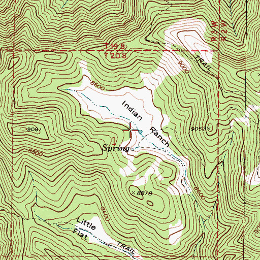 Topographic Map of Indian Ranch, UT