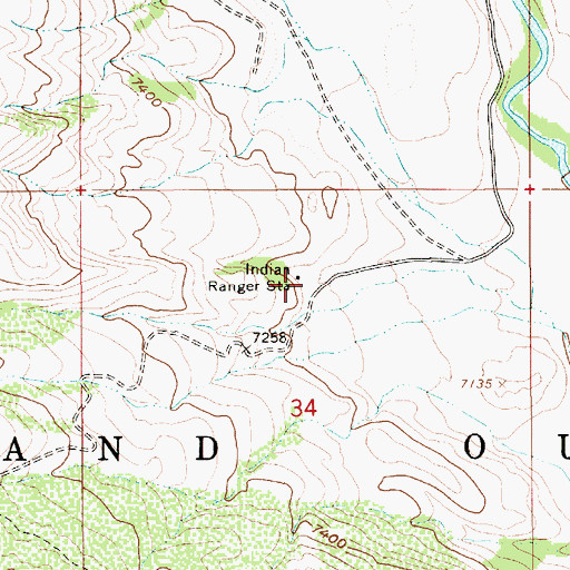 Topographic Map of Indian Ranger Station, UT