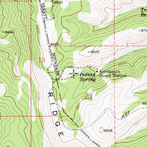 Topographic Map of Indian Spring, UT