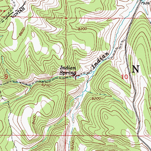 Topographic Map of Indian Spring, UT