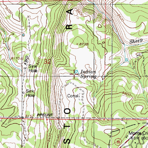 Topographic Map of Indian Spring, UT