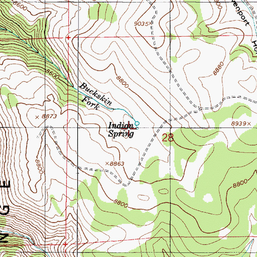 Topographic Map of Indian Spring, UT