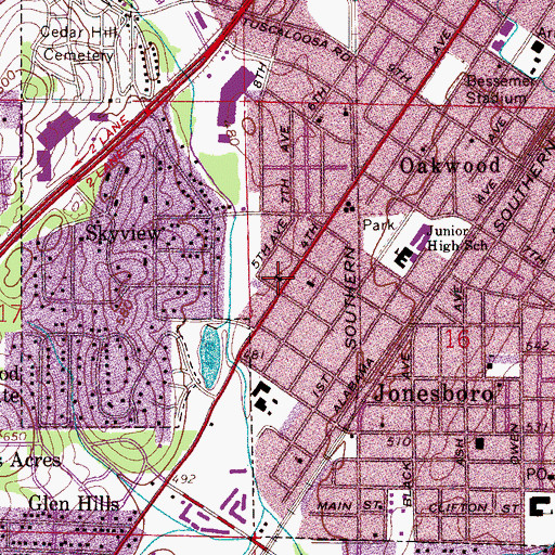 Topographic Map of First United Pentecostal Church, AL