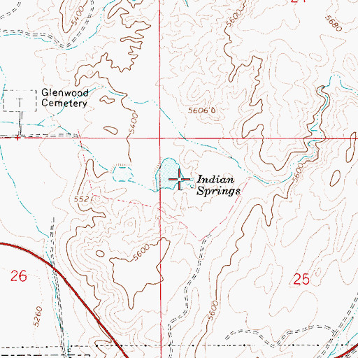 Topographic Map of Indian Springs, UT