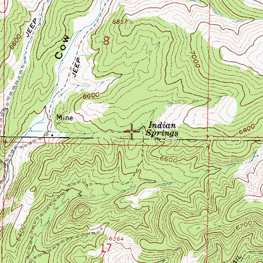 Topographic Map of Indian Springs, UT