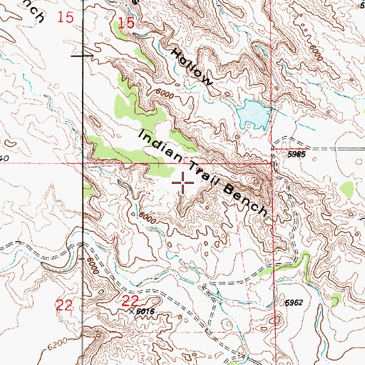 Topographic Map of Indian Trail Bench, UT