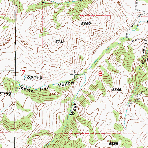 Topographic Map of Indian Trail Hollow, UT