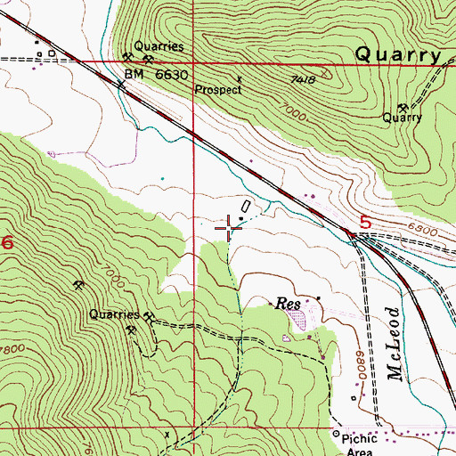 Topographic Map of Iron Canyon, UT