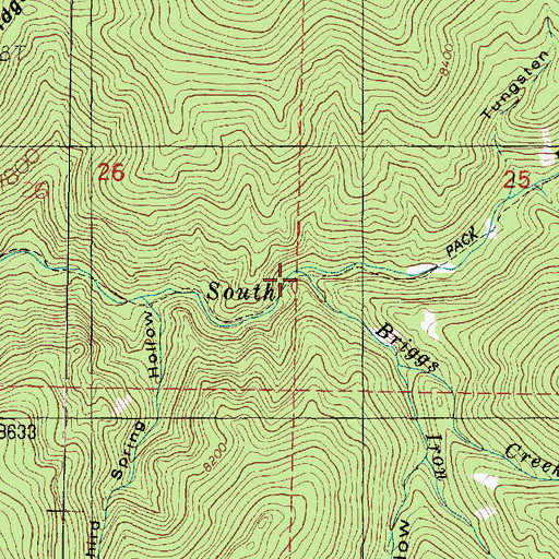Topographic Map of Iron Creek, UT