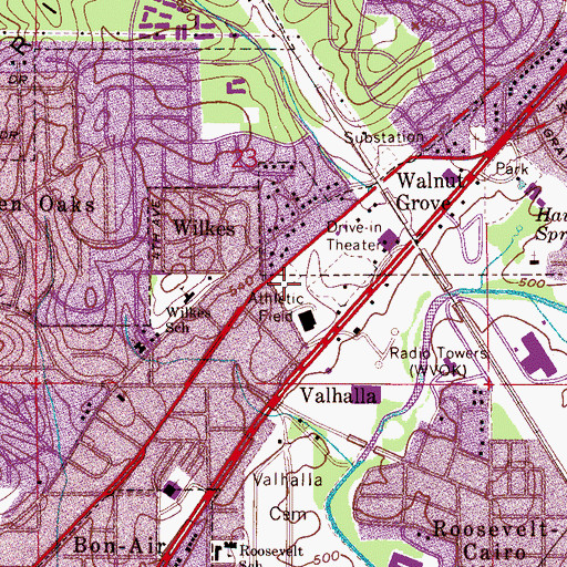 Topographic Map of Forest (historical), AL