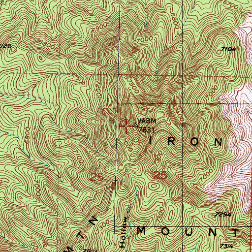 Topographic Map of Iron Mountain, UT