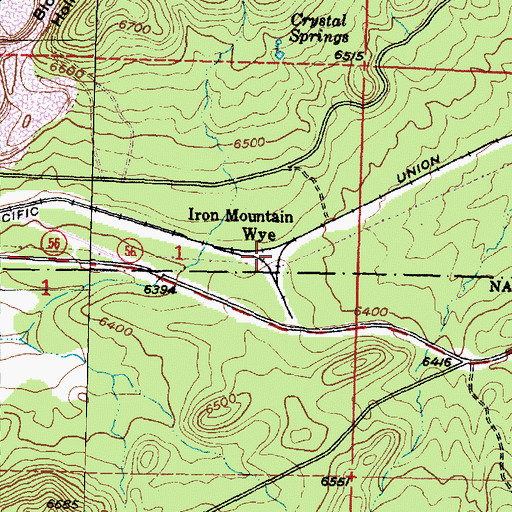 Topographic Map of Iron Mountain Wye, UT