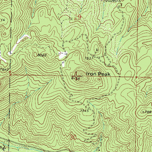 Topographic Map of Iron Peak, UT