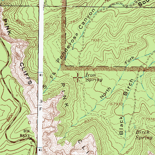 Topographic Map of Iron Spring, UT