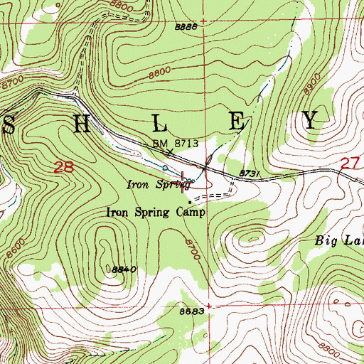 Topographic Map of Iron Spring, UT