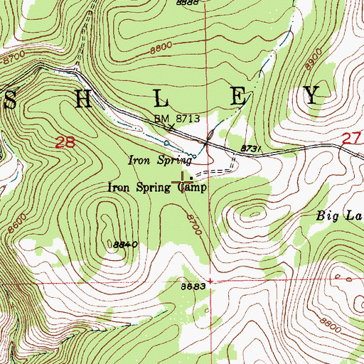 Topographic Map of Iron Spring Camp, UT