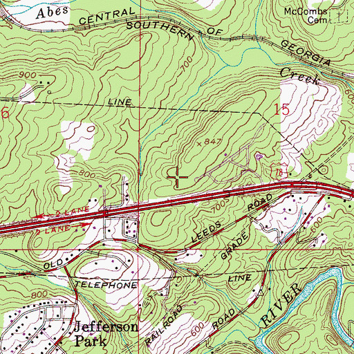 Topographic Map of Forest Crest Cemetery, AL