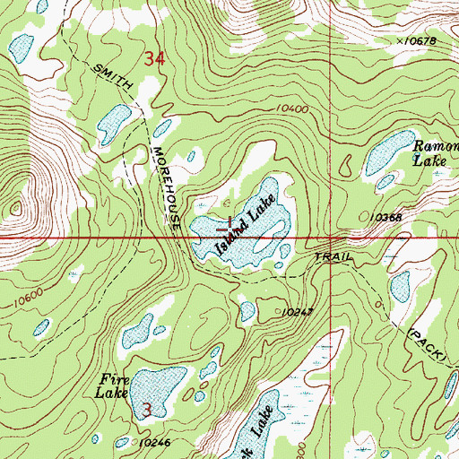 Topographic Map of Island Lake, UT