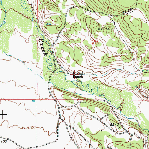 Topographic Map of Island Ranch, UT