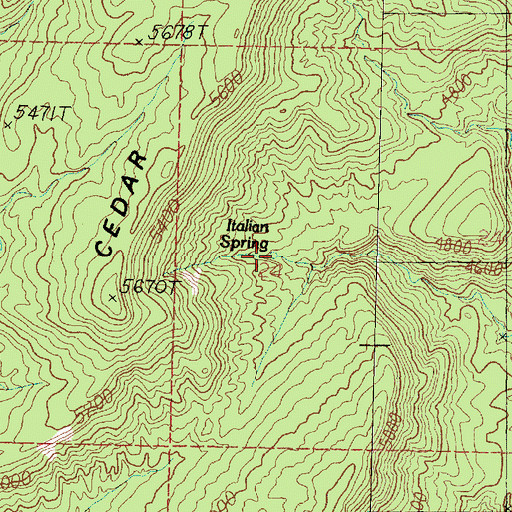 Topographic Map of Italian Spring, UT