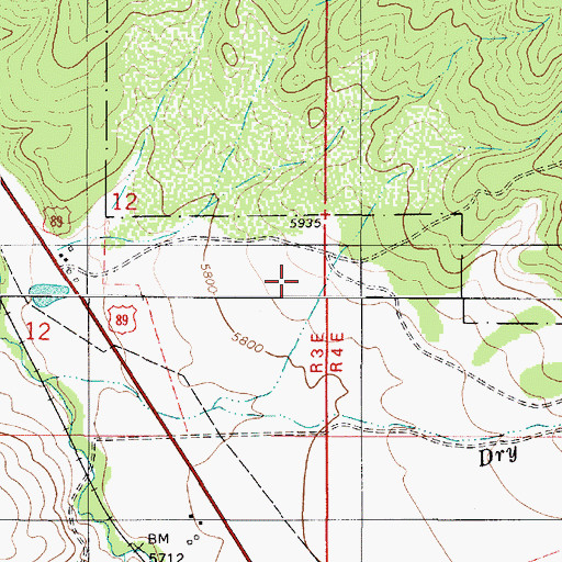 Topographic Map of Ives Canyon, UT
