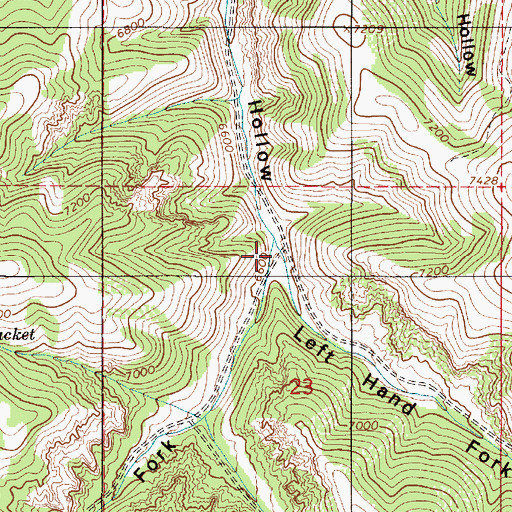 Topographic Map of Right Hand Fork Coal Hollow, UT