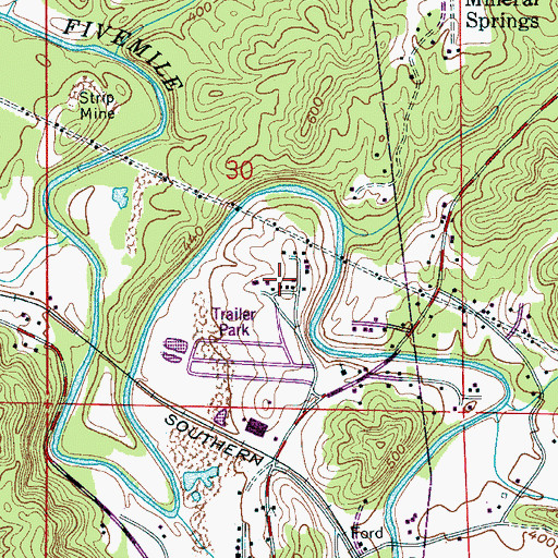 Topographic Map of Forestdale by the Brook, AL