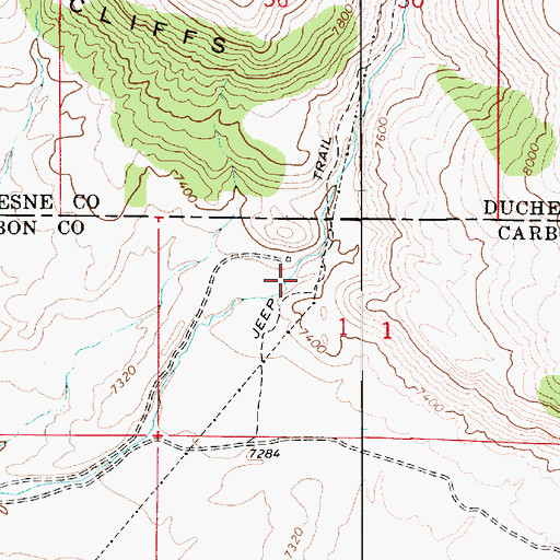 Topographic Map of Jack Canyon, UT