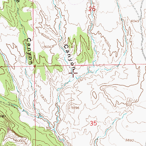 Topographic Map of Jackpot Canyon, UT