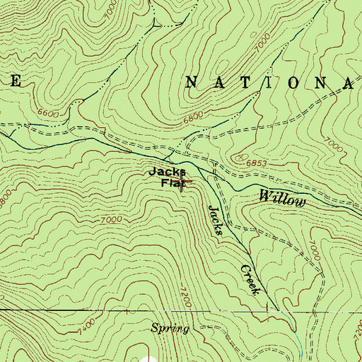Topographic Map of Jacks Flat, UT