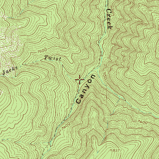 Topographic Map of Jacks Twist, UT