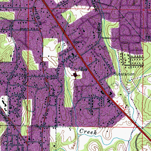 Topographic Map of Forestdale Square Shopping Center, AL