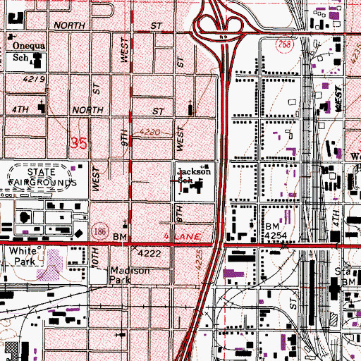 Topographic Map of Jackson Elementary School, UT