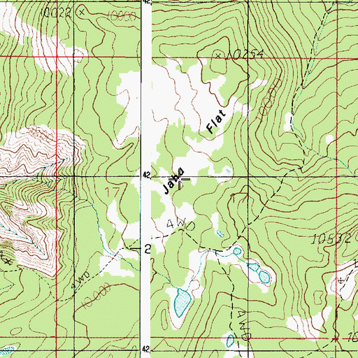 Topographic Map of Jahu Flat, UT