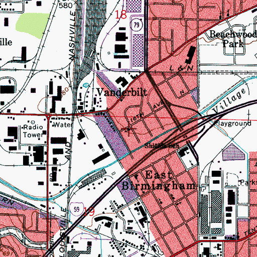 Topographic Map of Fortysixth Street Baptist Church, AL