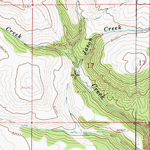 Topographic Map of Jason Creek, UT