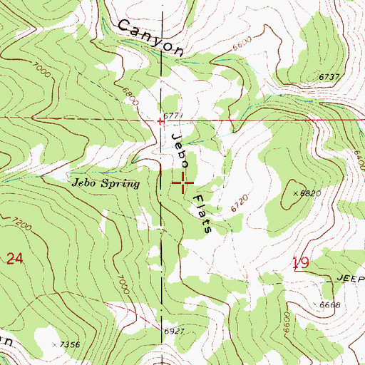 Topographic Map of Jebo Flats, UT