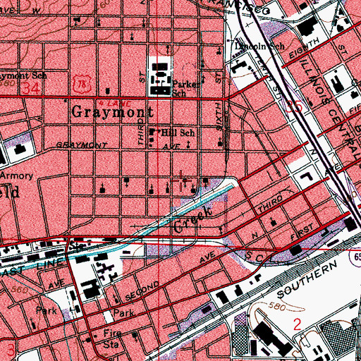 Topographic Map of Fourth Terrace Baptist Church, AL