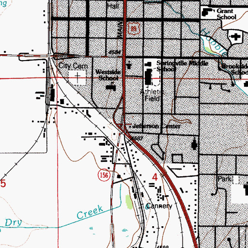 Topographic Map of Jefferson School, UT