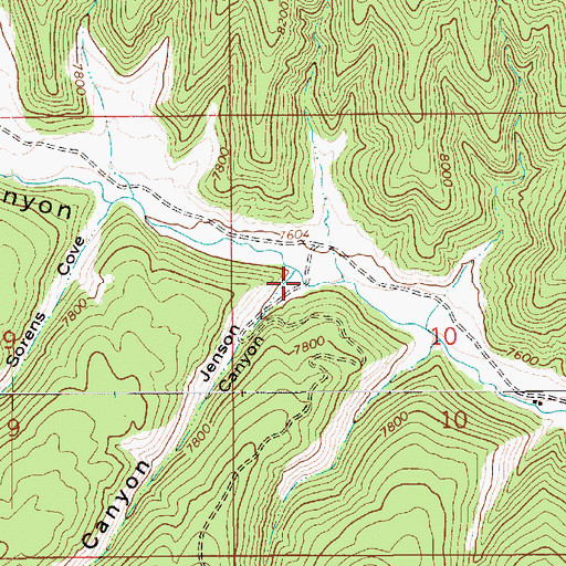 Topographic Map of Jenson Canyon, UT