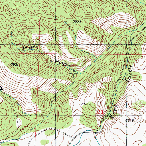 Topographic Map of Jenson Hollow, UT
