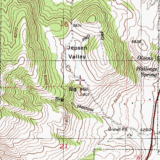 Topographic Map of Jepsen Valley, UT