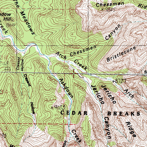 Topographic Map of Jericho Canyon, UT