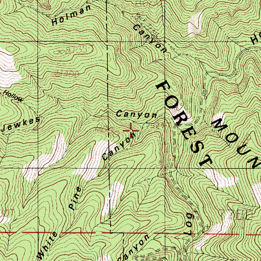Topographic Map of Jewkes Canyon, UT