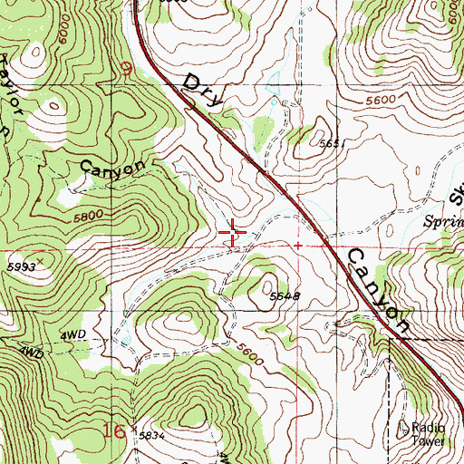 Topographic Map of Jim Taylor Canyon, UT
