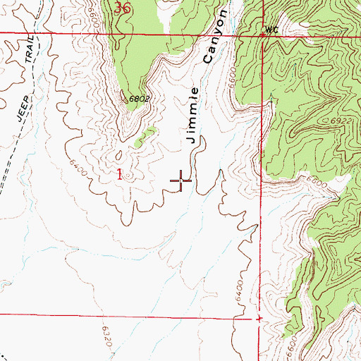 Topographic Map of Jimmie Canyon, UT