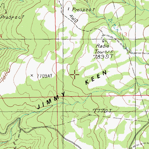 Topographic Map of Jimmy Keen Flat, UT
