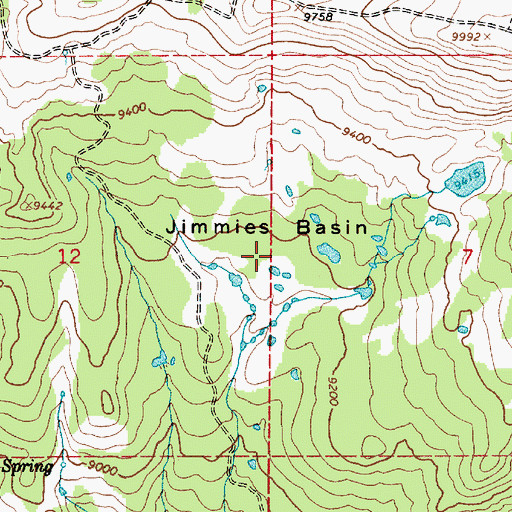 Topographic Map of Jimmies Basin, UT