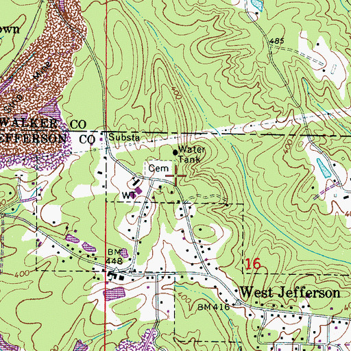 Topographic Map of Freewill Church, AL