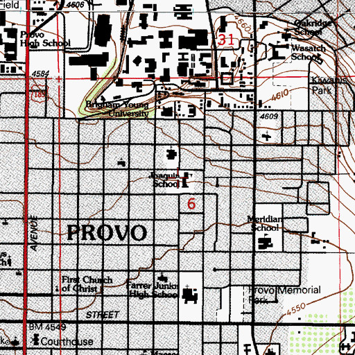 Topographic Map of Joaquin School, UT